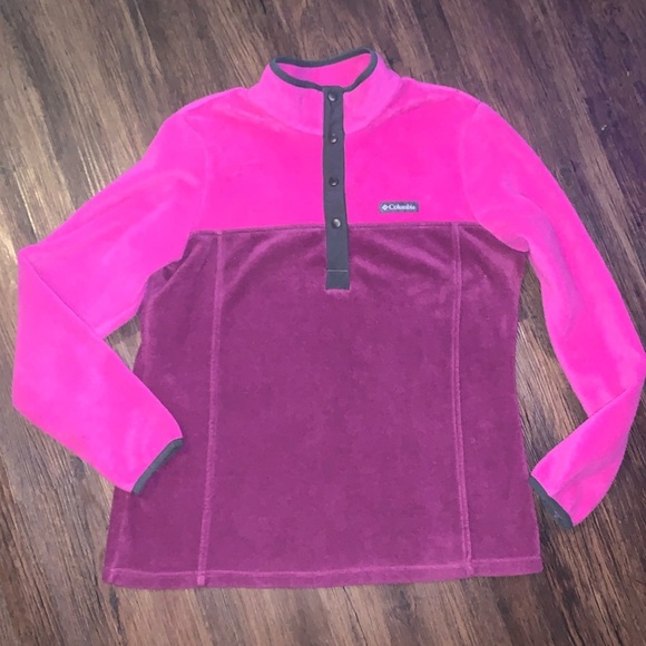 Columbia Womens Benton Springs™ Half Snap Pullover EUC pink‎ & purple size large - Picture 4 of 7